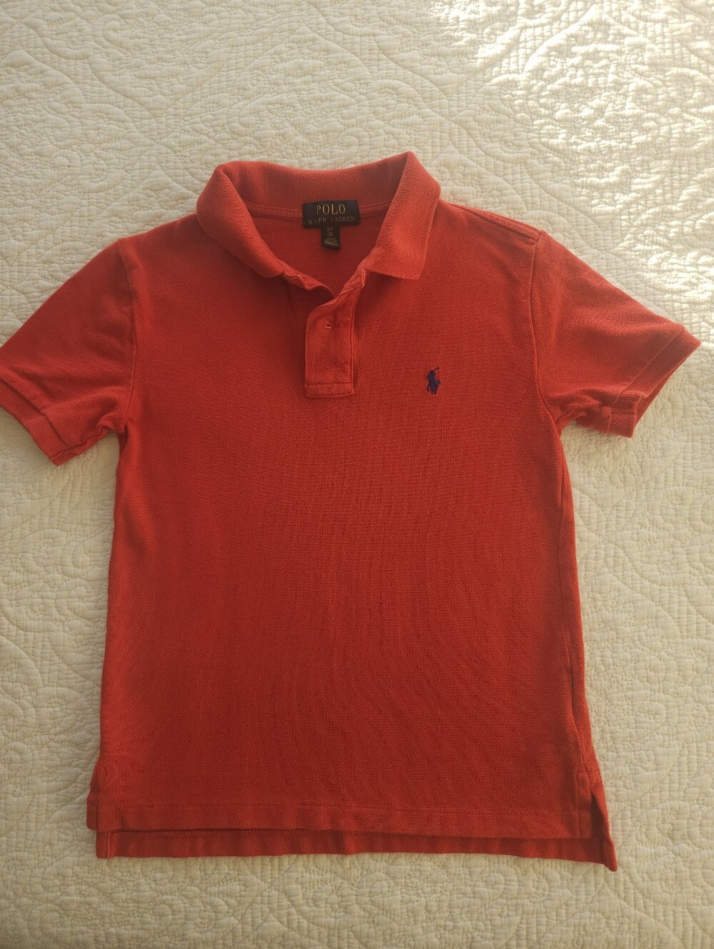Polo Ralph Lauren Kids Red Short Sleeve Cotton Polo Shirt Size 8